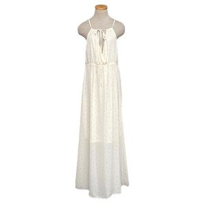 L Love Creamy Dreamy Halter Neckline Maxi Dress NWT Polka Dot Size Large L